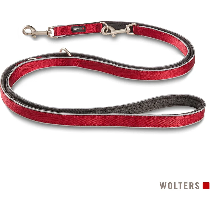 Wolters Active Pro Comfort Führleine, 200 cm x 3 cm, verstellbar, rot/anthrazit, atmungsaktives Mesh-Gewebe, reflektierende Nähte, für Hunde bis XL – Bild 1