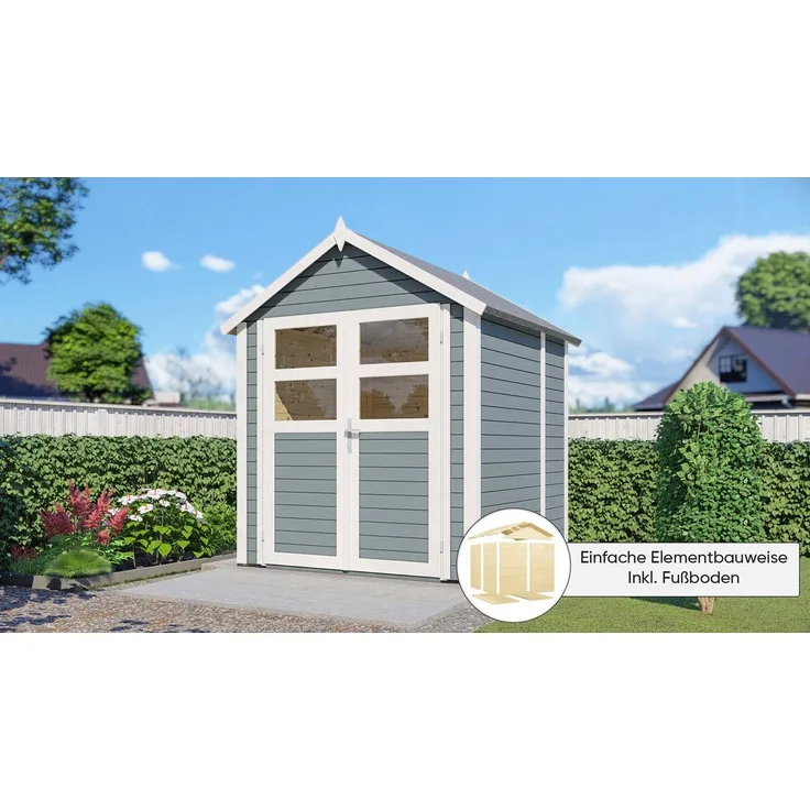 Konifera Gartenhaus Visby 2, BxT: 201x191 cm, Inklusive Fussboden, Premium-Ausstattung, in 4 Größen und 2 Farben
