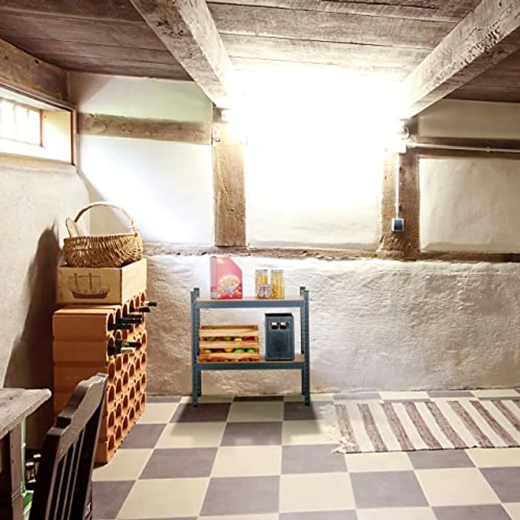 relaxdays Schwerlastregal mit 4 Ebenen anthrazit, variabel aufbaubar, Gesamttraglast 280 kg – Bild 5