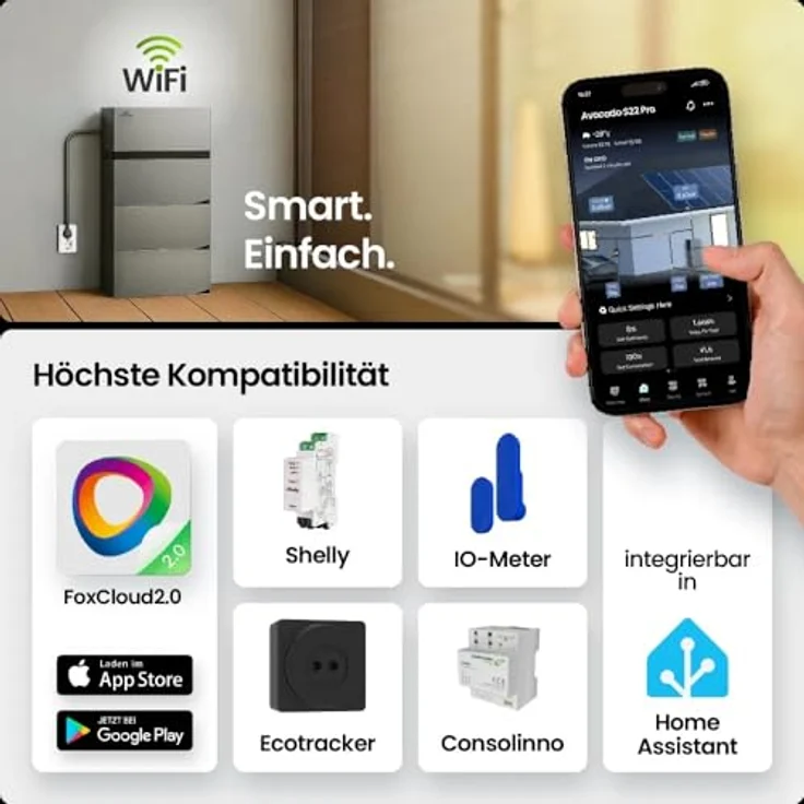 Tepto FoxEss Avocado 22 Pro, Batteriespeicher für Balkonkraftwerke 2kWh mit integrierter Blackout-Sicherheit, 30 Jahre Nutzungsdauer – Bild 4