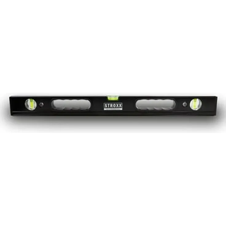STROXX® Profi Wasserwaage |80cm| mit 2 Handgriffen und 3 Libellen | aus hochwertigem Aluminium | Profilwände verstärkt mit Außenrippen | Hohe Stoß- und Verformungsfestigkeit | Made in Europe
