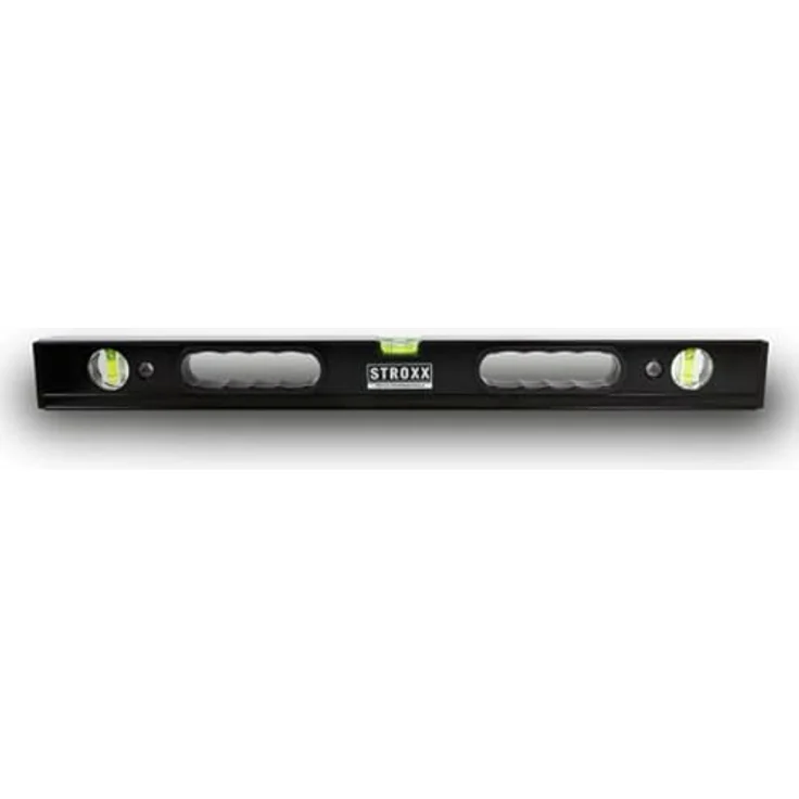 STROXX® Profi Wasserwaage |80cm| mit 2 Handgriffen und 3 Libellen | aus hochwertigem Aluminium | Profilwände verstärkt mit Außenrippen | Hohe Stoß- und Verformungsfestigkeit | Made in Europe – Bild 1
