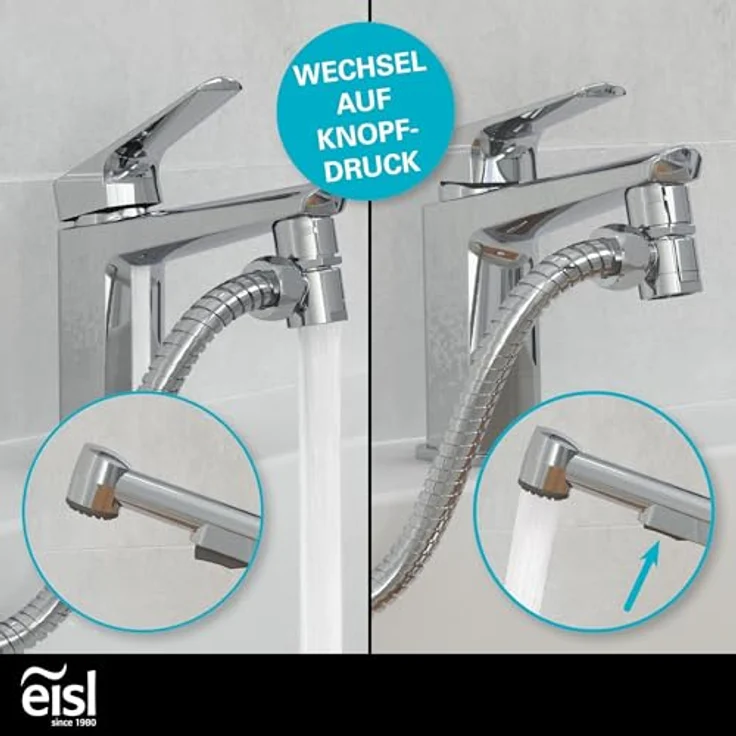 Eisl Brausegarnitur, Höhe 18 cm, 1 Strahlart(en), Kunststoff-Brauseschlauch mit Handbrausehalter, Weiß - Preisvergleich – Bild 3