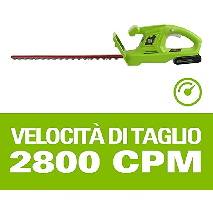 Greenworks Tools Akku-Heckenschere G24HTK2 (Li-Ion 24 V 47 cm Schnittlänge 17 mm Zahnabstand 2800 Schnitte-min t-förmiger Griff inklusive 2Ah Akku und Ladegerät) – Bild 6