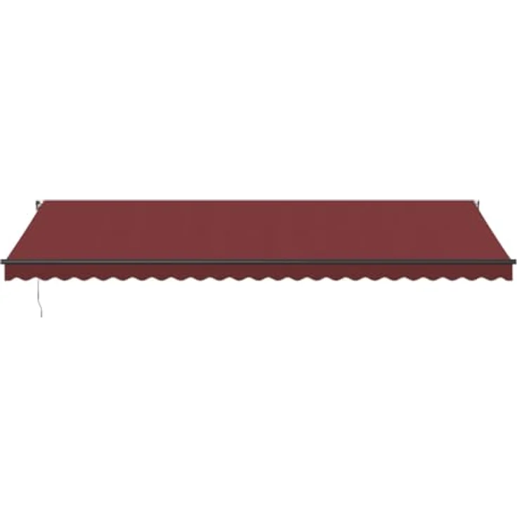 vidaXL Markise Manuell mit LEDs Weinrot 600x300 cm - UV-beständiges Material, einfache Bedienung, gemütliche LED-Beleuchtung – Bild 5