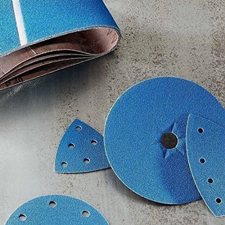 MENZER Blue Klett-Schleifscheiben, 125 mm, 17-Loch, für Exzenterschleifer, Zirkonkorund, 25 Stk., K100 – Bild 5