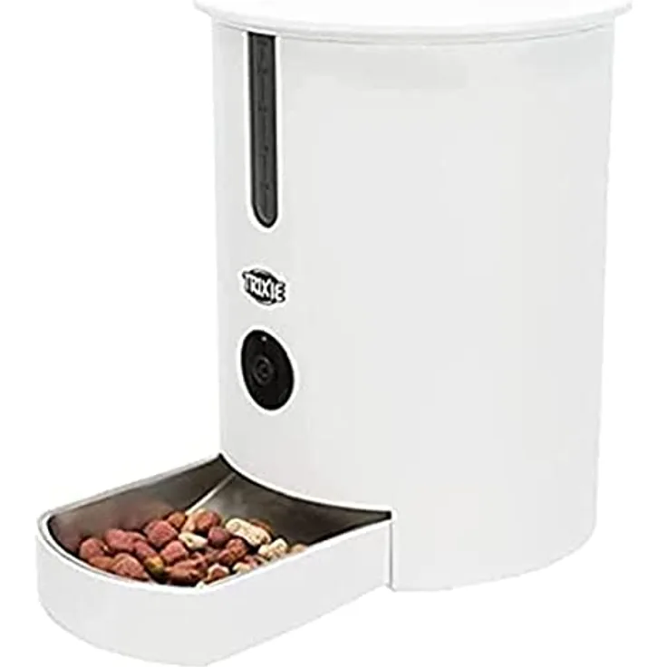 Trixie Futterautomat TX9 Smart (2.80 l), Futternapf mit Infrarot-Nachtsicht, Bewegungserkennung und Interaktionsmöglichkeit, edelstahlfarben