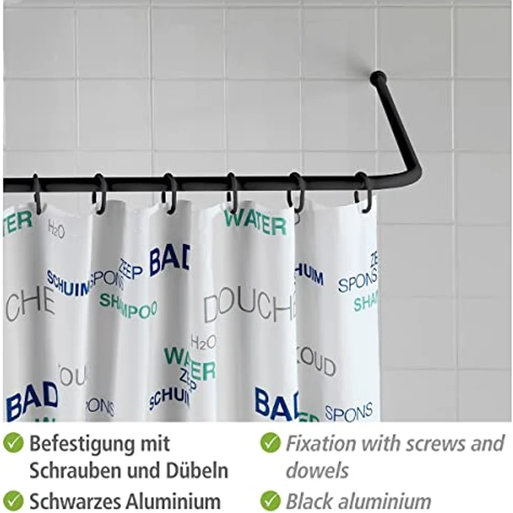 WENKO Winkelstange Universal Schwarz, 20 mm – Bild 2