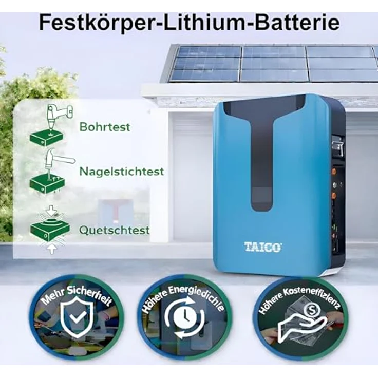 TZIPower 150AH Semi Solid State Lithium Akku, 7,68kWh 48V/51.2V PV Solar Speicher mit LCD Touchscreen und BMS, erweiterbar bis 16 Module – Bild 3