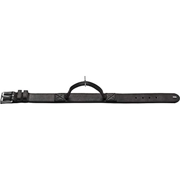 HUNTER Larvik Trainingshalsband mit Griff, Hundehalsband, Leder, strapazierfähig, 65 (L), schwarz – Bild 4