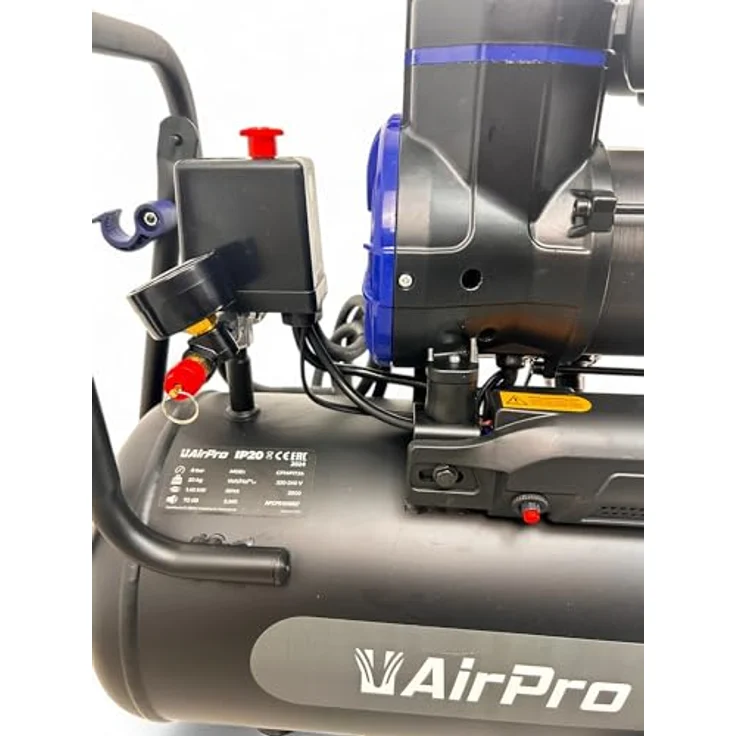 DeTec Geräuscharmer Ölfreier Luft-Kompressor mit 24L Kessel 250 L/min 8 bar, weiß – Bild 6