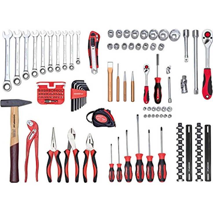 Gedore Red R21650108 Werkzeugkoffer ALL-IN, 108-teiliges Set aus dickwandigem ABS-Kunststoff mit Aluminiumrahmen und einer Vielzahl von Steckschlüsselwerkzeugen, rot – Bild 1