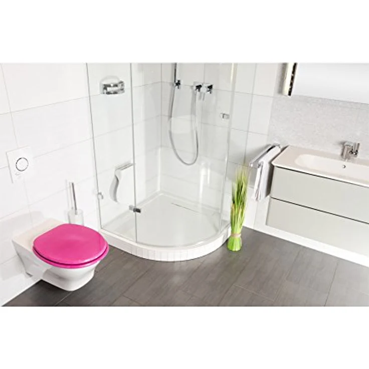 Sanilo WC Sitz Glitzer Pink, Absenkautomatik, stabiler Holz-Toilettendeckel mit antibakterieller Oberfläche – Bild 7