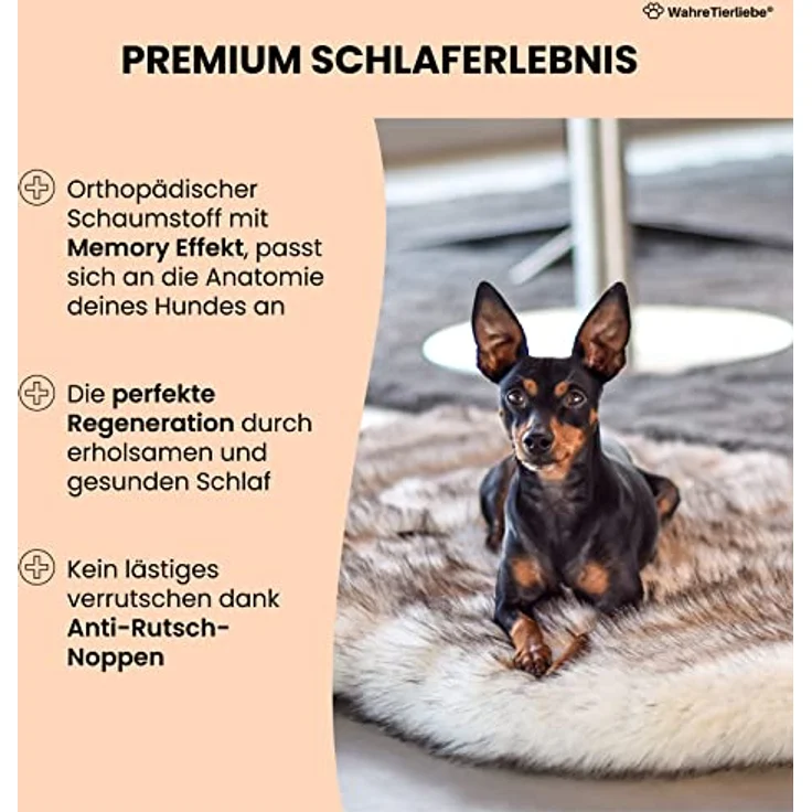Wahre Tierliebe® Hundebett Relax - Das Original mit echter Matratze - waschbar, Hundekissen, Hundekorb, Flauschiges Hundebett für große, mittelgroße & kleine Hunde – Bild 2