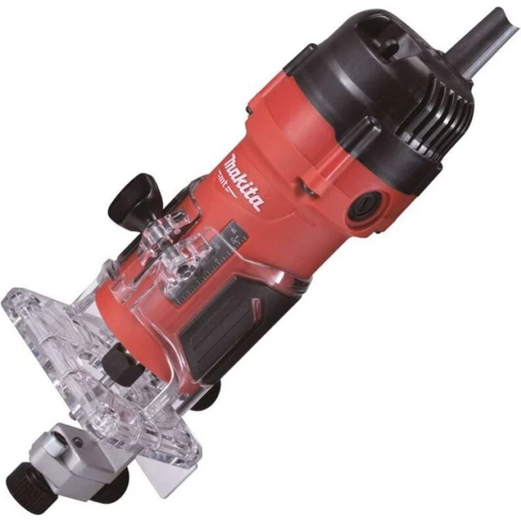 Makita Einhandfräse M3702, 530 W Kantenfräse mit Zahnmechanismus und 35.000 U/min