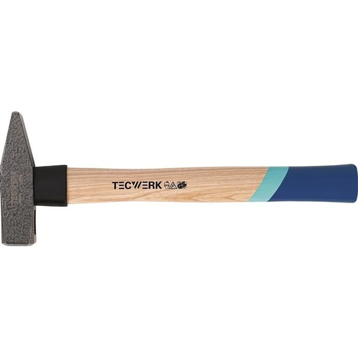 NORDWEST Schlosserhammer 800g mit Nylonschutzhülse, Hickorystiel 350mm, Profiqualität nach DIN 1041