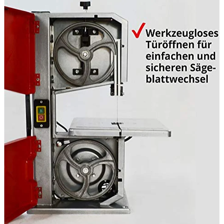 HECHT Bandsäge HBS 250, 250 Watt für präzise Schnitte in Holz und Metall, max. Schnitthöhe 85 mm, Schnittbreite 195 mm, 1400 mm Band, mit Führungsschiene und Parallelanschlag – Bild 5