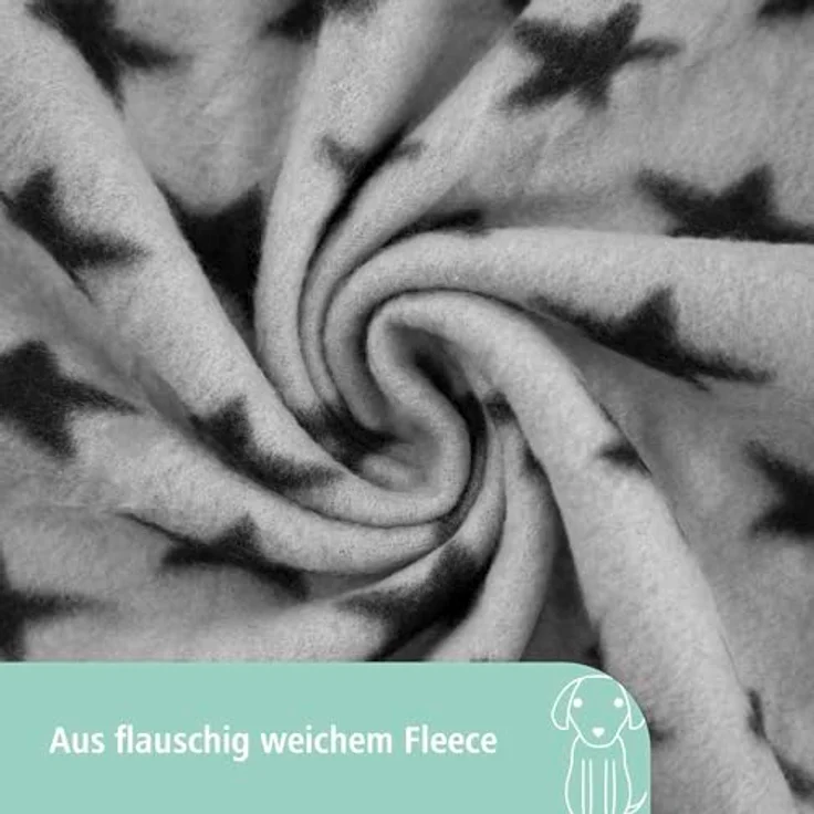 Kerbl Hundedecke Stella, leichte Fleece-Decke mit Sternenmotiv, L x B 140 x 100 cm, ideal für Hunde und Katzen – Bild 3