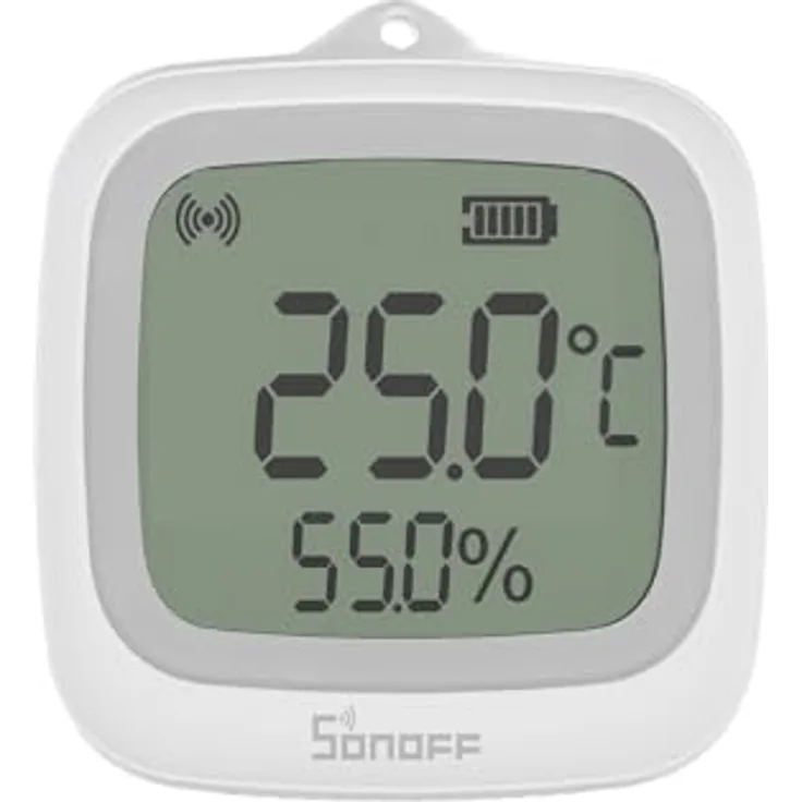SONOFF SNZB-02WD, IP65 Zigbee LCD Smart-Temperatur-Feuchtigkeitsmessgerät, wasserdicht für Gewächshaus/Badezimmer, APP-Überwachung mit Diagrammen, flexible magnetische und hängende Installation