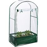 Relaxdays Gewächshaus Balkon, Pflanzsack, HxBxT: 153 x 89 x 49 cm, Foliengewächshaus, PVC-Folie, Stahl, transparent/grün - Ideale Anzuchtbedingungen für Balkonpflanzen