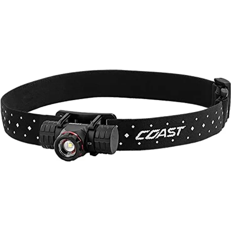 Coast LED Kopflampe XPH25R (Stirnlampe wetterfest, mit Aluminiumgehäuse, LED-Leuchte, Lichtstärke 410 Lumen, Leuchtweite 120 m, Arbeitsleuchte)