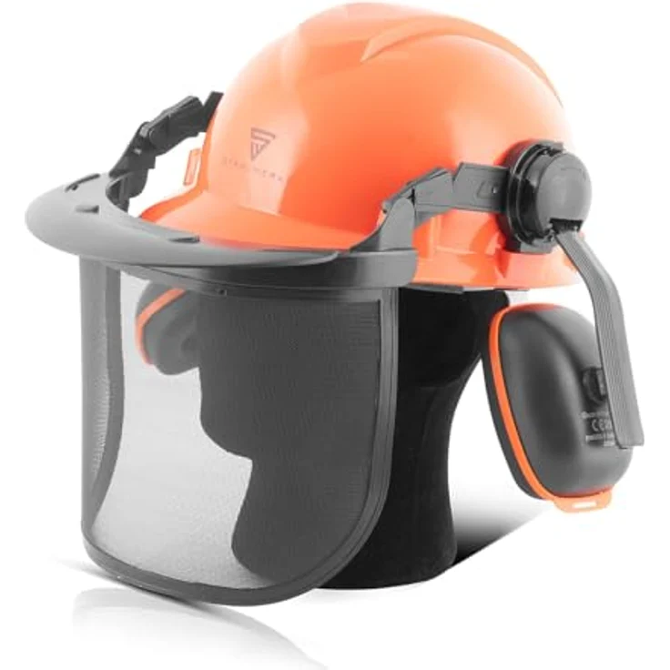 STAHLWERK FH-100 ST Forsthelm, Kopfschutz mit Visier und Gehörschutz, EN397 EN352 EN1731, atmungsaktives Stirnpolster, für Agrar-, Forst- und Baugewerbe – Bild 1