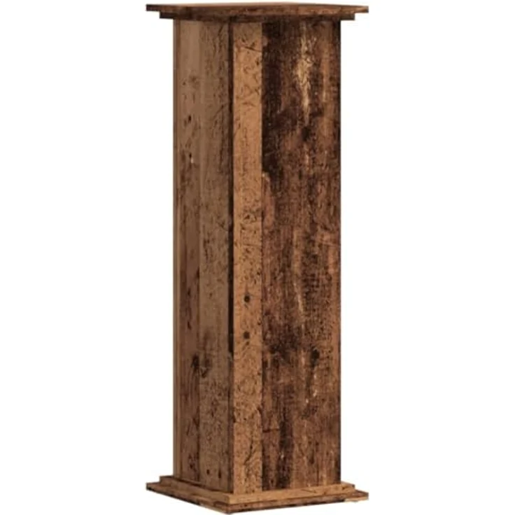 vidaXL Pflanzenständer Altholz-Optik, stabiler Blumenständer aus Holzwerkstoff, 33x33x100 cm, max. Belastbarkeit 60 kg – Bild 1