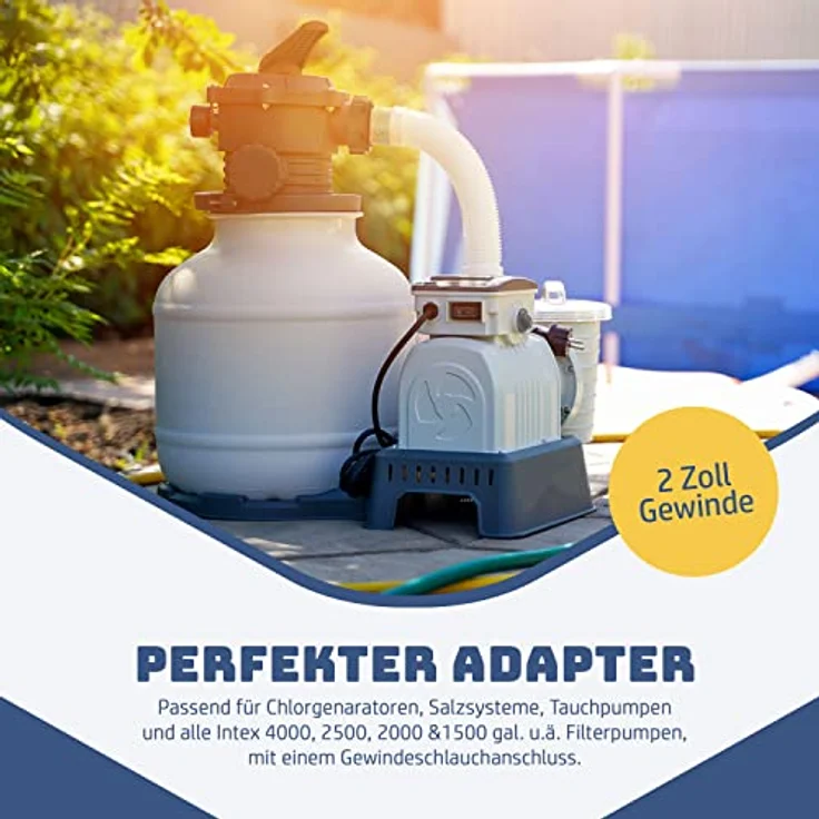 Kaiserwerk Villkin Pool Adapter Typ A – 2 Stück Schlauchtülle für 32 mm & 38 mm Schläuche, 2 Zoll Innengewinde, kompatibel mit Intex & Poolanschlüssen – Bild 4