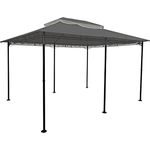 Spetebo Pavillon-Ersatzdach Cape Town 4 x 3 m, anthrazit, 270 g/m², wasserdicht mit Kaminabzug