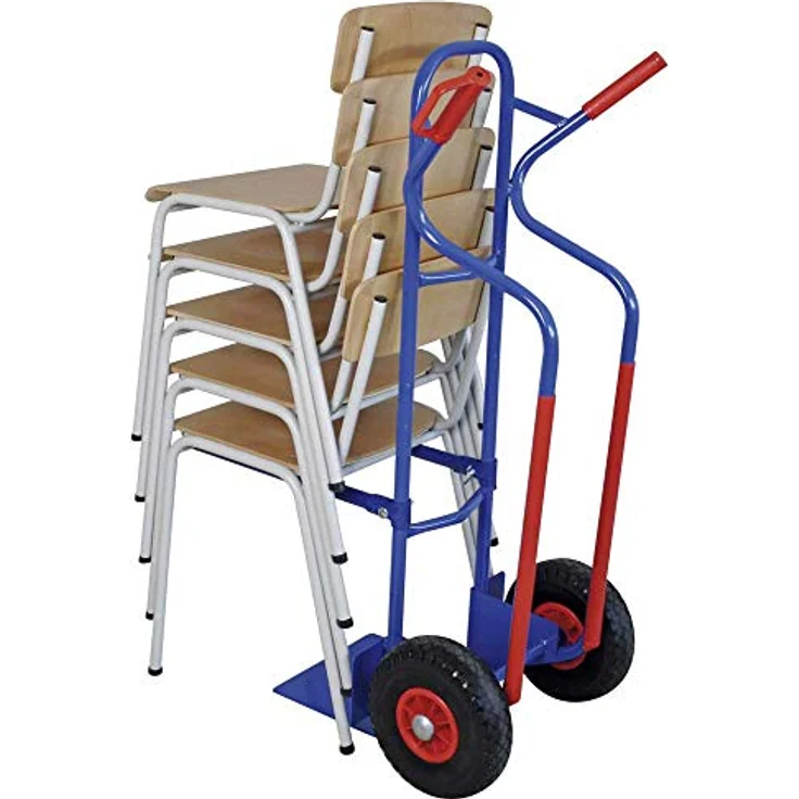 BRB-Lagertechnik Sackkarre Stuhlkarre mit pannensicheren Reifen, Ø 260x80 mm, blau – Bild 3