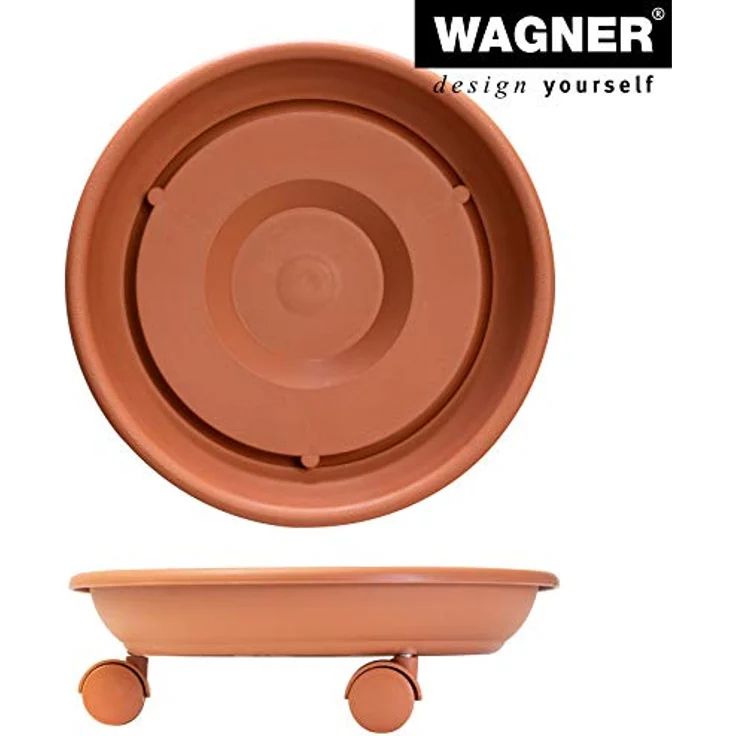 WAGNER Pflanzenroller Serie K Ø 27,5 cm I Pflanzenroller & Blumenroller für Außenbereich + Innenbereich, Terracotta I Kübelroller aus Kunststoff I Tragkraft 30 kg I Made in EU ? 20102101 – Bild 5