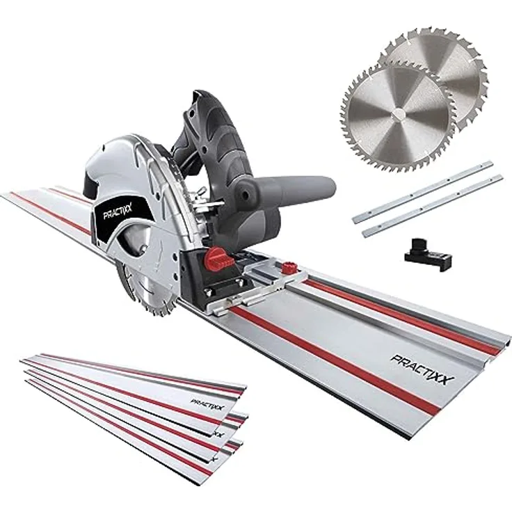 Practixx Tauchsäge PX-TS-55 1200W | Schnitttiefe 55mm | Ø160mm | Schrägstellung 0 bis 45° Schnitte + Kippschutz | Handkreissäge