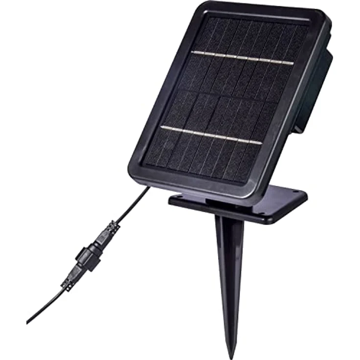 dobar Gartenbrunnen „Hera“, Solar-Panel Wasserspiel mit LEDs, 25 x 25 x 40 cm, Kunststein – Bild 5