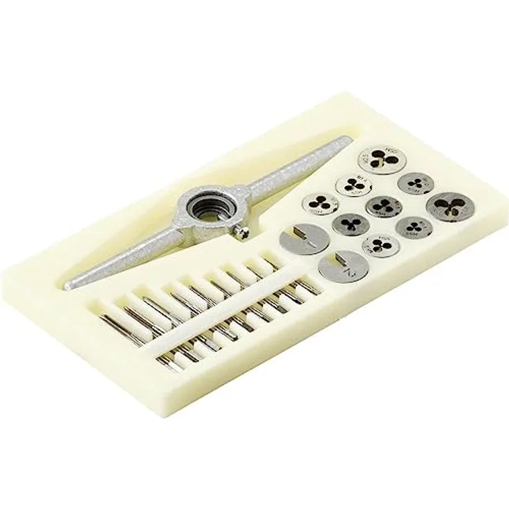 TOOLCRAFT TO-7106694 Einschnittgewindebohrer-Set 30teilig HSS M1, M1.1, M1.2, M1.4, M1.6, M1.8, M2, M2,2, M2.5