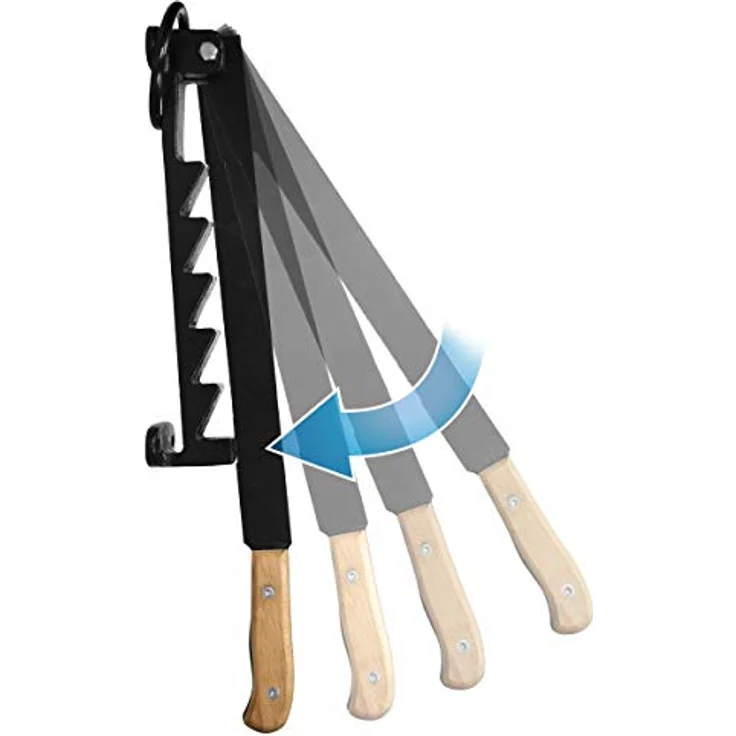 ECD Germany Holzspalter Handholzspalter aus Gusseisen, Werkzeug für Outdoor, schwarz, Wandmontage, Spanmesser Anzündspalter – Bild 3