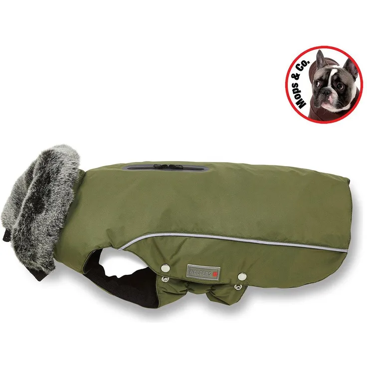 Wolters Hundemantel Winterjacke Amundsen mit Kunstpelzkragen, olive