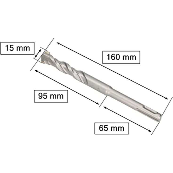 KOTARBAU® SDS+ Bohrer 15 x 160 mm, Hochpräzise und Langlebige Lösung mit Globaler Standardaufnahme – Bild 2