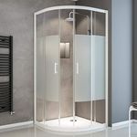 Schulte Sunny Runddusche, 90 x 90 x 190 cm, 5 mm Sicherheitsglas Dekor Dezent light, Alpinweiß, Duschkabine zur Montage auf Duschwanne und Fliesen, EP395618 04 117