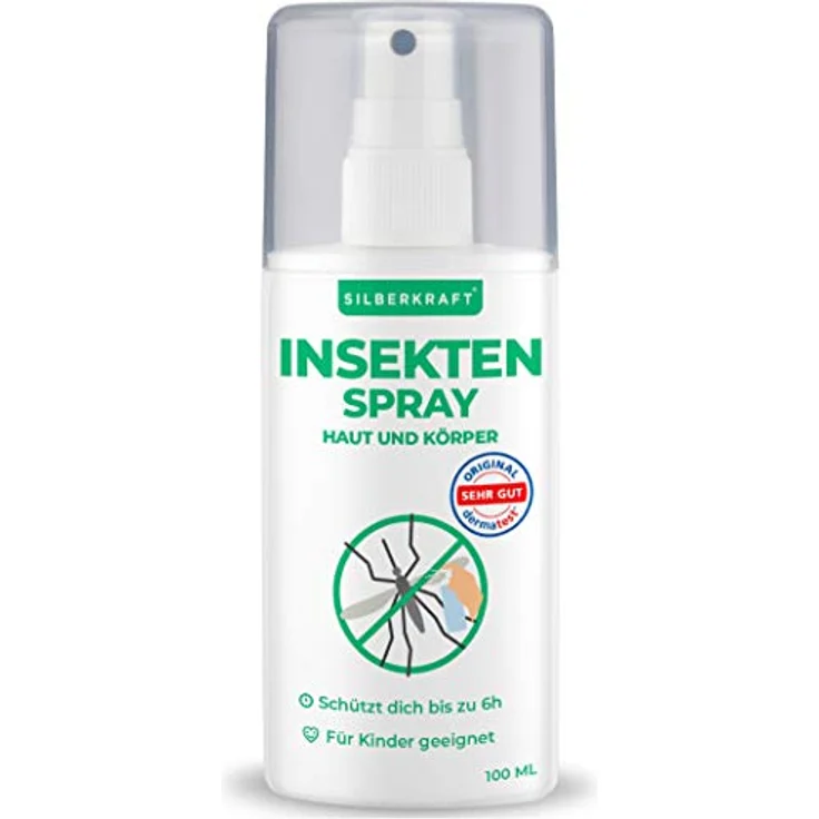 Silberkraft Insektenspray Haut & Körper, 100 ml, Schutz vor Mücken und Zecken bis zu 6 Stunden, ideal für Reisen – Bild 1