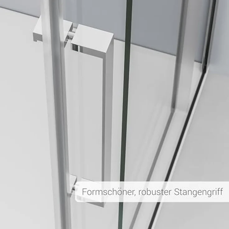 Bernstein Eckdusche DX906 FLEX, Schiebetür mit Soft-Close, 8 mm Nano Echtglas, Chrom, wählbare Breite – Bild 6