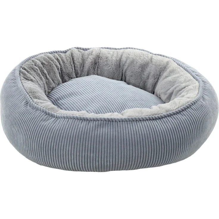 Flamingo Tierbett Katzenbett Colette rund blau, herausnehmbares Kissen, waschbarer Bezug – Bild 1