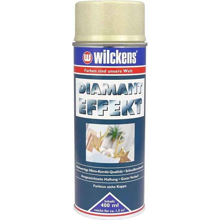 Wilckens Farben Diamant Effekt Spraylack 400ml, Goldschimmer, kratzfest und witterungsbeständig für Metall, Holz, Glas und Keramik
