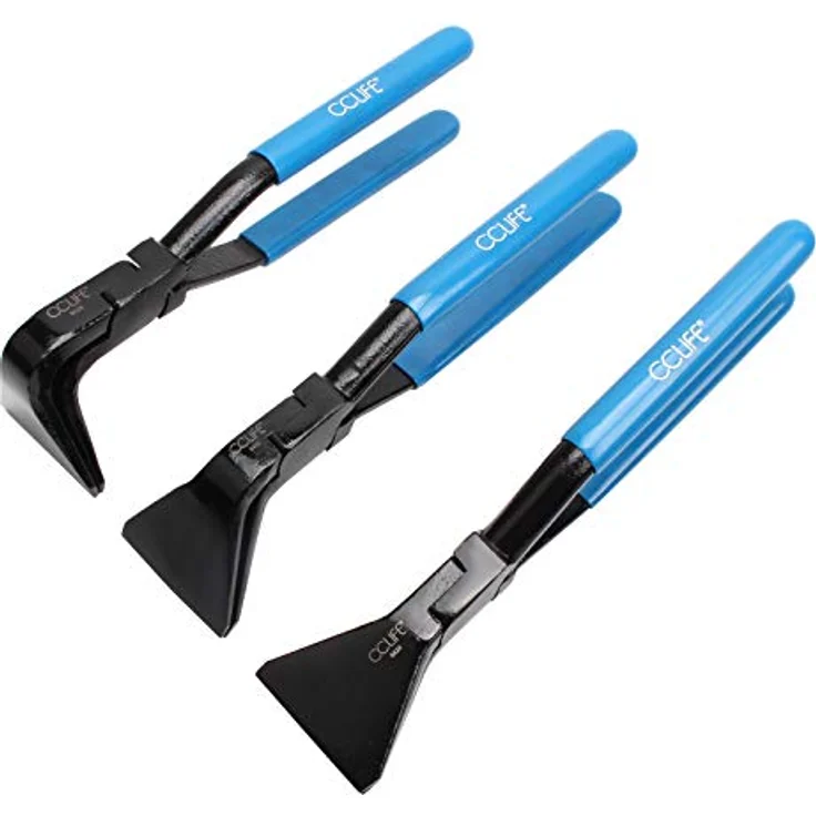 CCLIFE 3tlg 0° 45° 90° Falzzange Gerade Abgewinkelt Abkantzange Blechzange Maulbreite 60 mm – Bild 1