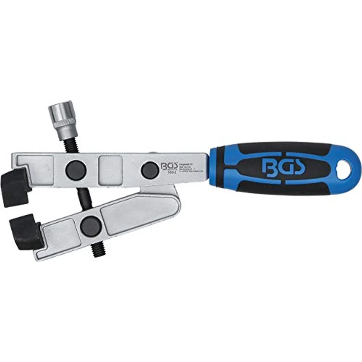 BGS 163-2, Achsmanschetten-Klemmen-Zange mit 90° abgewinkelten Spannbacken, Chrom-Molybdän-Stahl, Innenvierkant-Antrieb 10 mm, max. Spannbereich 42 mm, Drehmomentbetrieb – Bild 2