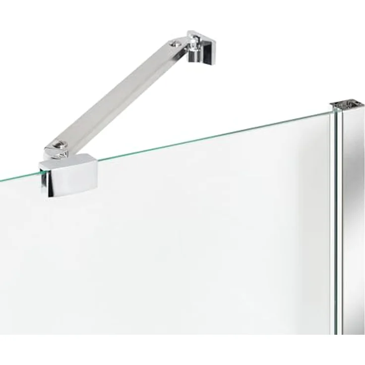 Beliani Badewannenaufsatz 140x100 cm, 2-teilig mit Schwingtür und Edelstahlgriff, Sicherheitsglas und Aluminiumprofil, modern, silber – Bild 7