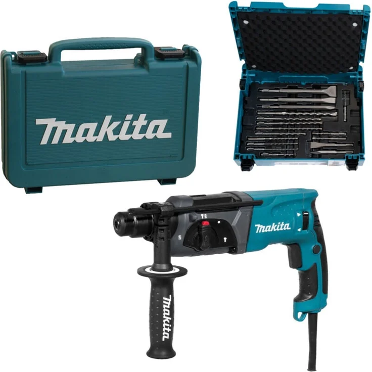 Makita HR2470 Bohrhammer für sds-plus, 24 mm, mit Handwerkerkoffer und Bohrer-/Meißel Set, 780 W, 2,9 kg