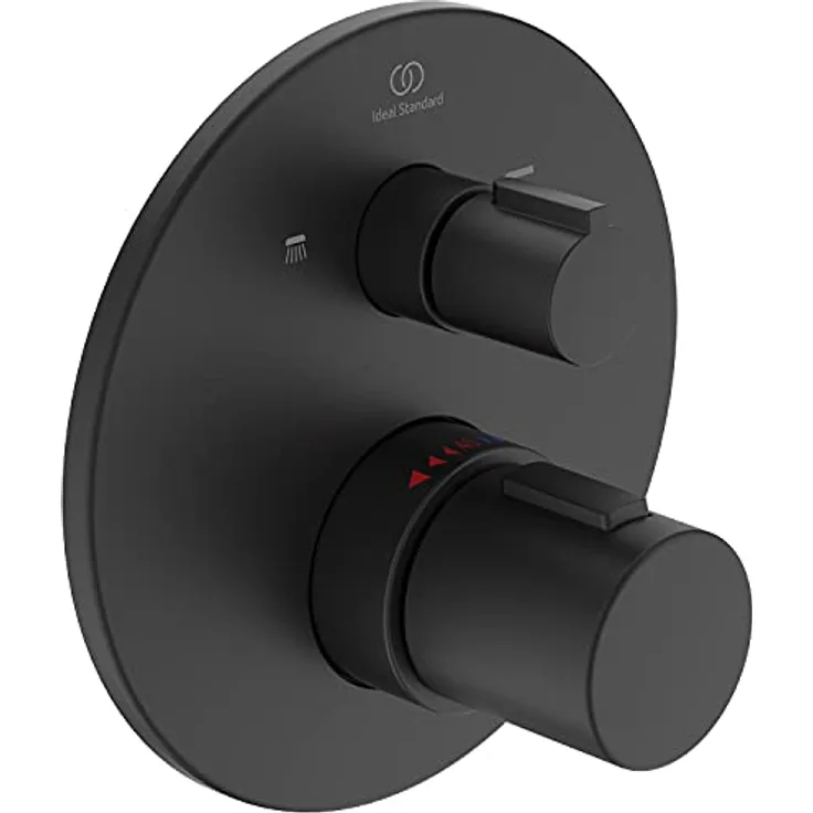 Ideal Standard Badethermostat Ceratherm T100, Unterputz, DVGW, Silk Black, mit Heißwassertemperaturbegrenzer und Anti-Kalk-Funktion