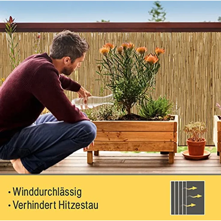 Sol Royal SolVision S36 Sichtschutzmatte Schilf 100cm, 600cm – Bild 5