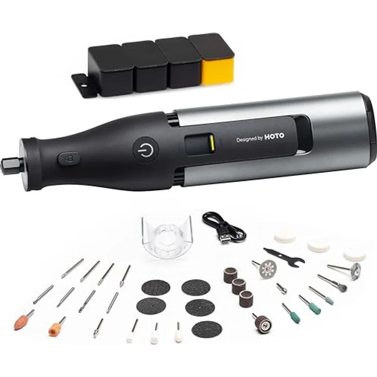 Xiaomi HOTO QWLDM002, Präzisions-Multifunktionsschleifer 12V Set mit 36 Zubehörteilen, 35.000 U/min, bürstenloser Motor, wiederaufladbare 3.000 mAh Batterie – Bild 1