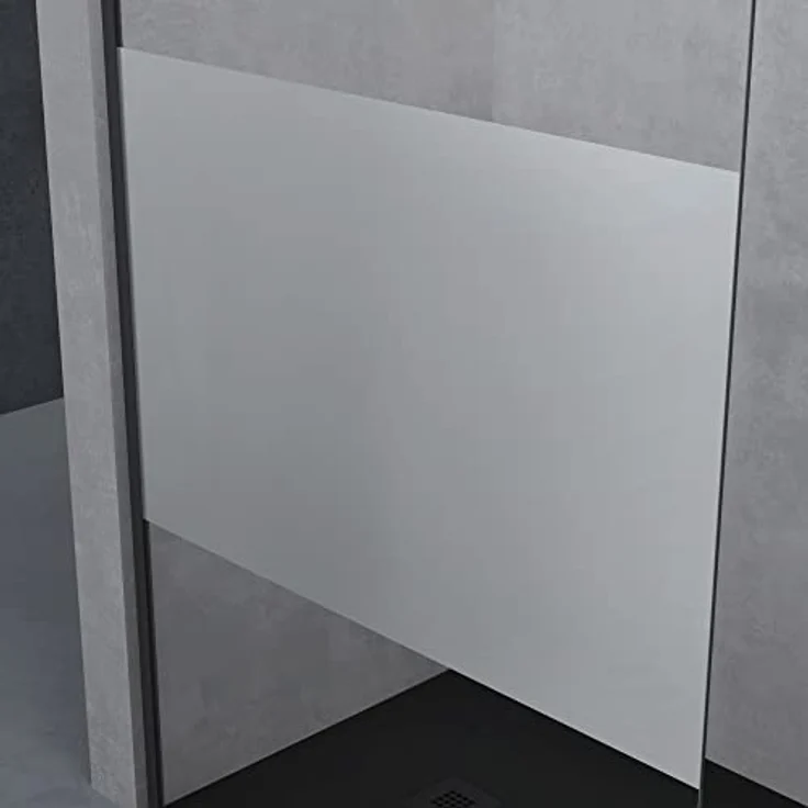 doporro Walk-In Duschwand Bremen, 110x200 cm, 8mm ESG-Sicherheitsglas mit Milchglas-Streifen und Nano-Beschichtung – Bild 4